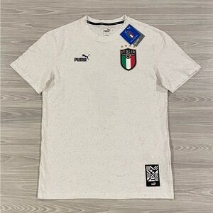 Puma Italy National Team FtblCulture Wordmark T-Shirt White Men’s Size Small